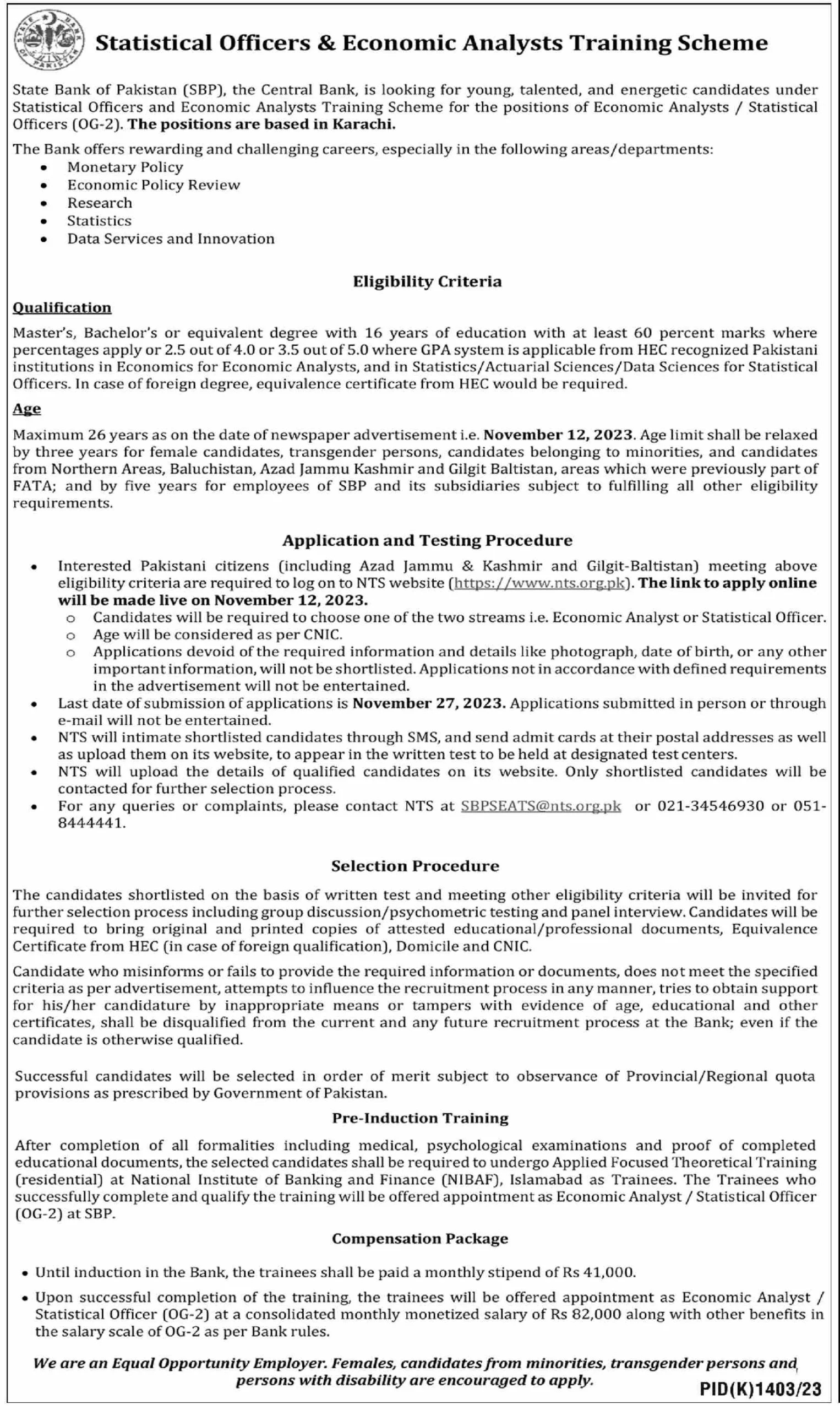 state bank of pakistan training scheme
