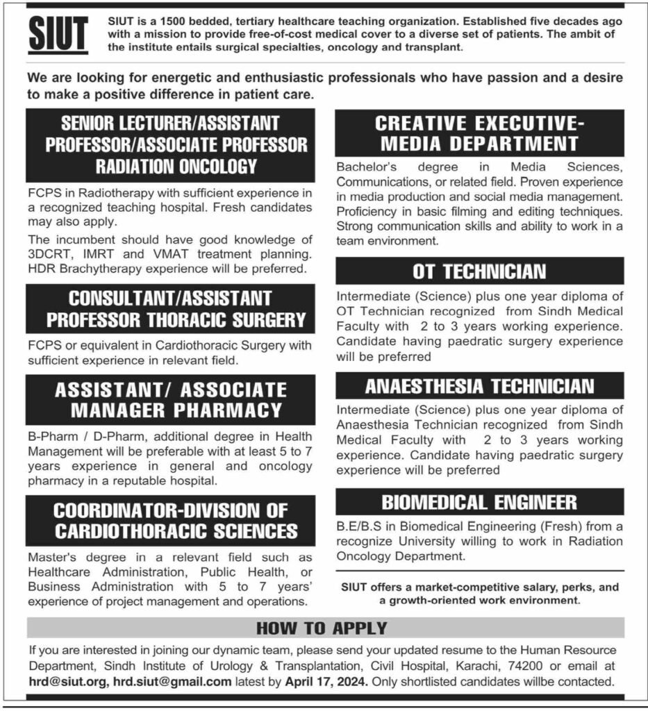 Siut jobs 2024 salary,
Siut jobs 2024 last date,
Siut jobs 2024 apply online,
siut residency program 2024,
siut online apply,
siut sukkur jobs online apply,
siut nawabshah jobs 2024,
siut hospital karachi,