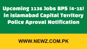 Upcoming 1136 Jobs BPS (4-15) in Islamabad Capital Territory Police Aproval Notification
