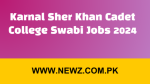 Karnal Sher Khan Cadet College Swabi Jobs 2024