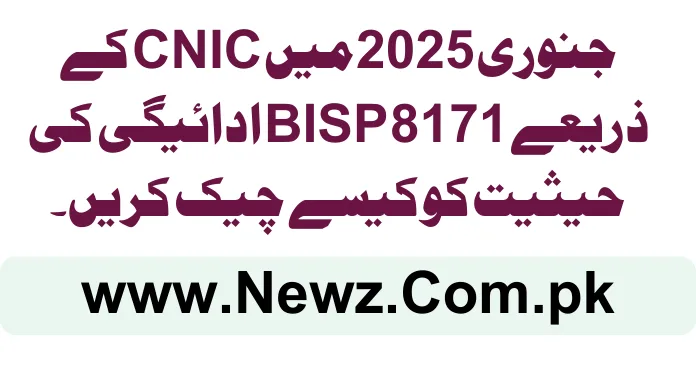 How to Check BISP 8171 Payment Status by CNIC in January 2025