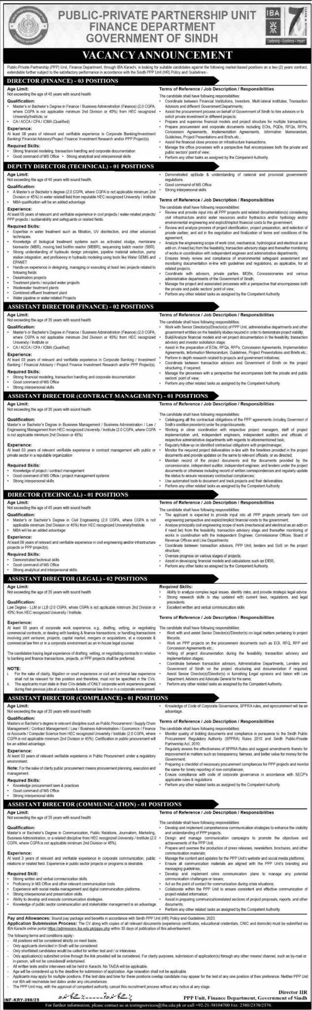 Public-Private Partnership Unit, Finance Department, Government of Sindh