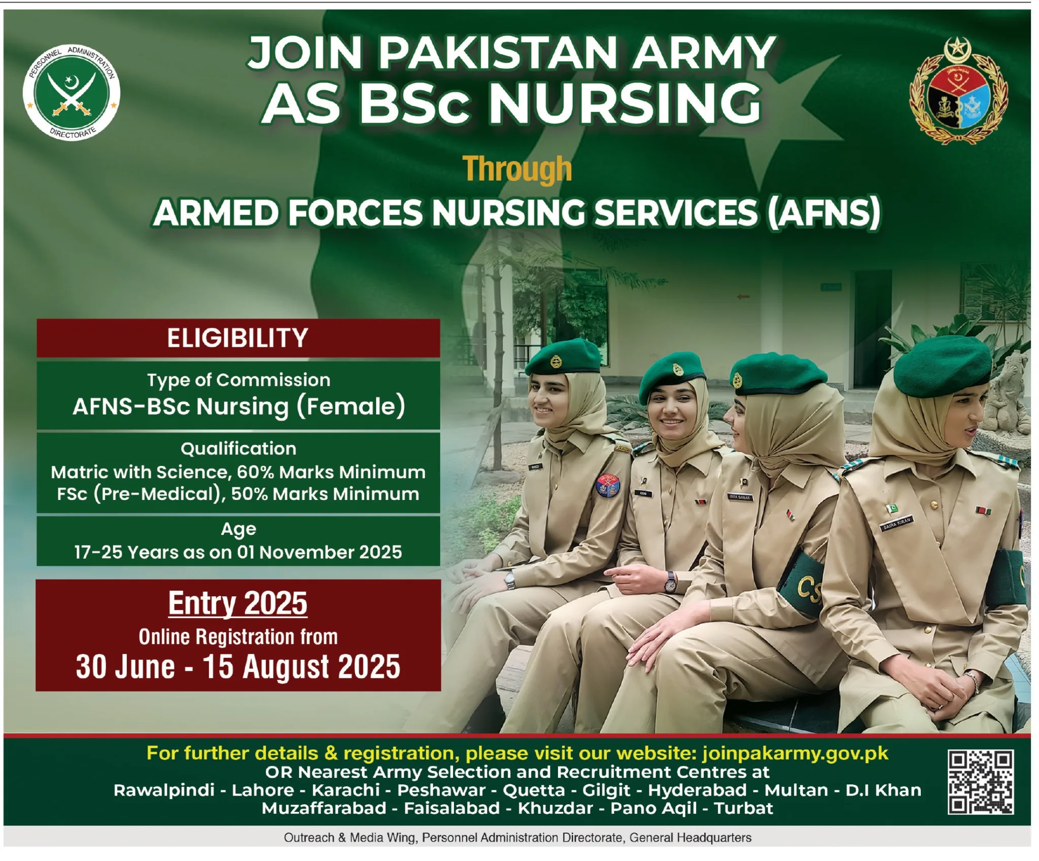 Join Pak Army As BSc Nursing Through AFNS 2025 Join Pak Army As BSc Nursing Through AFNS 2025