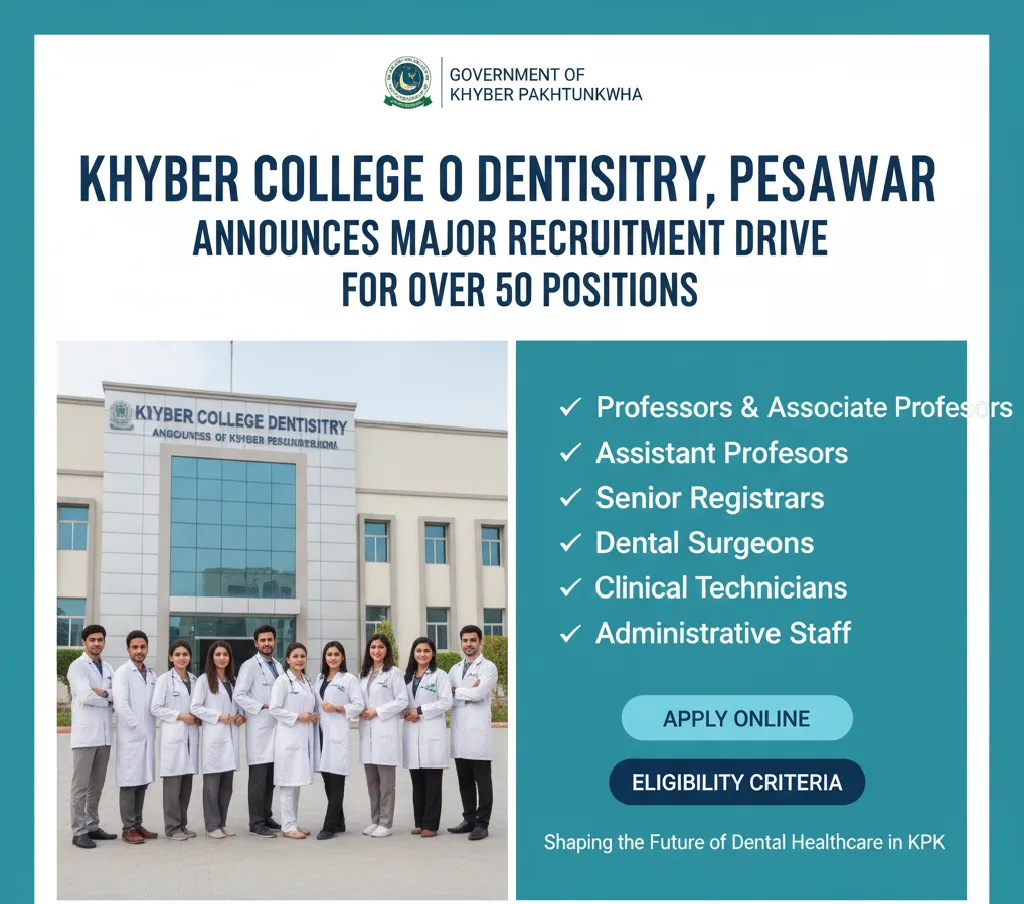 Khyber College of Dentistry, Peshawar Announces Major Recruitment Drive for Over 50 Positions 1759052773755