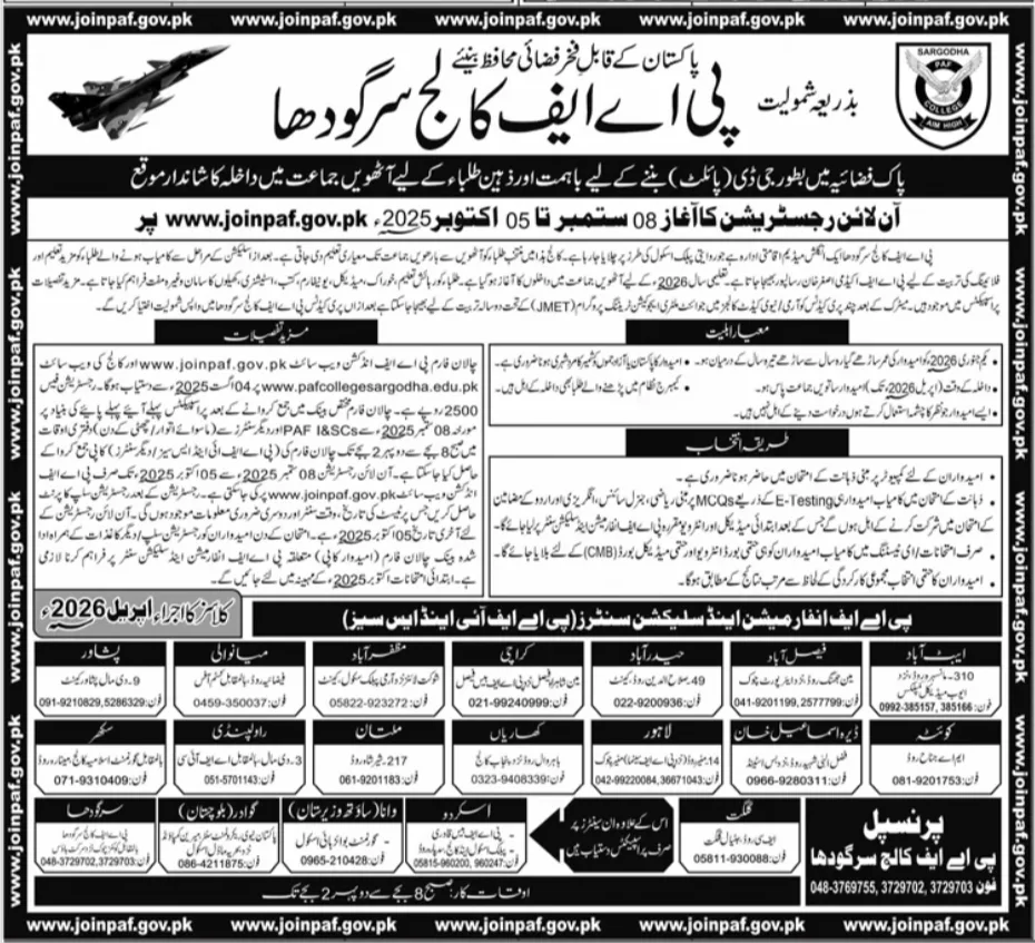 Join PAF Pakistan Air Force As GD Pilot 2025 Latest paf