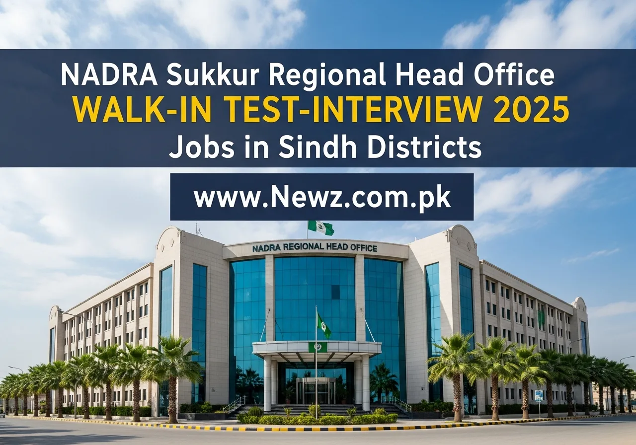 NADRA Sukkur Regional Head Office Walk-In Test-Interview 2025 Jobs in Sindh Districts.777Z