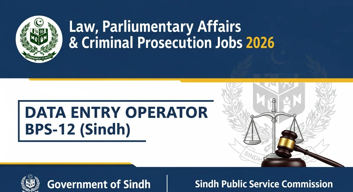 Law Parliamentary Affairs & Criminal Prosecution Jobs 2026 for Data Entry Operator BPS-12.095Z