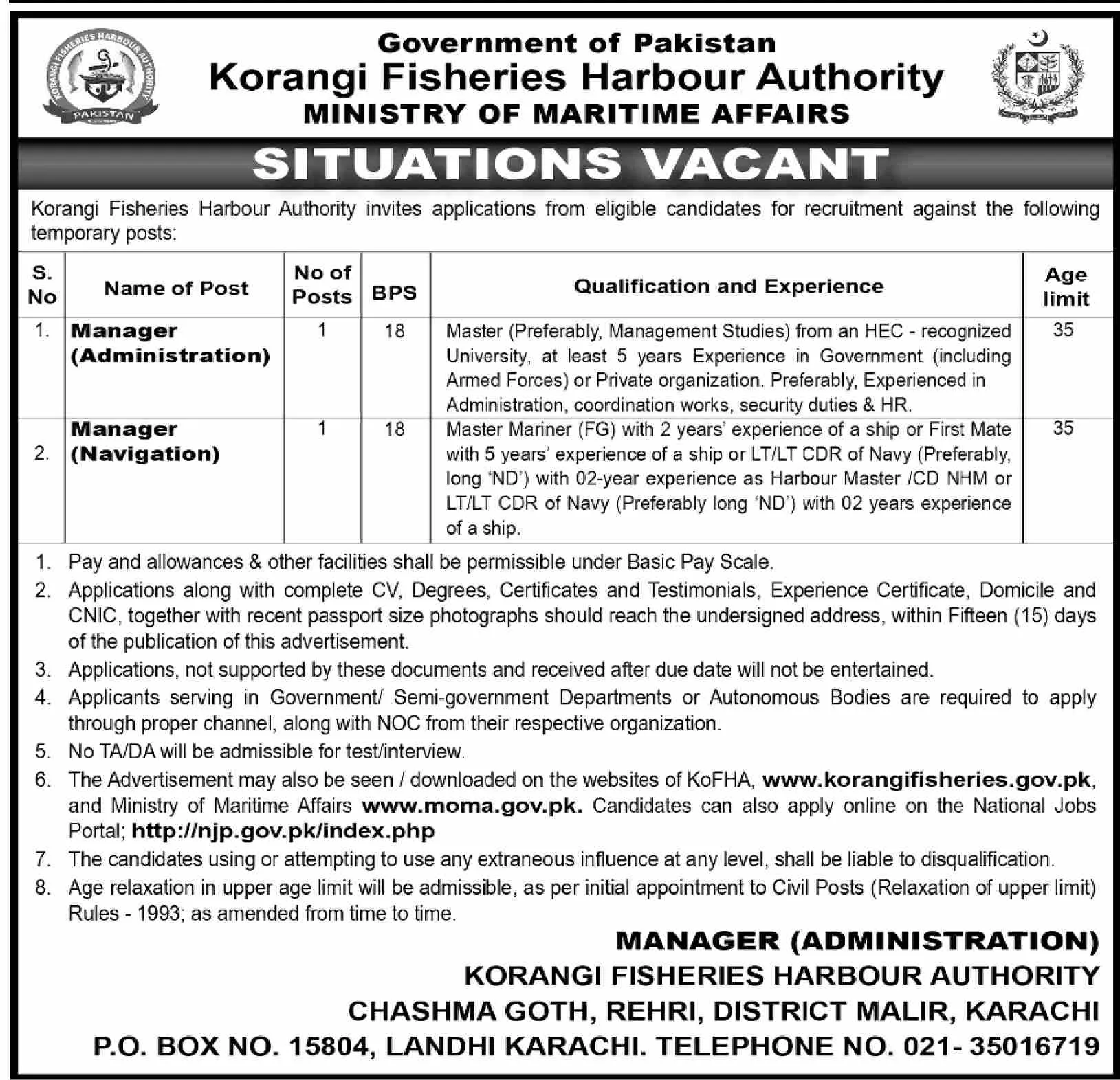 Korangi Fisheries Harbour Authority (KoFHA) Jobs 2026 Apply Online 737128_1