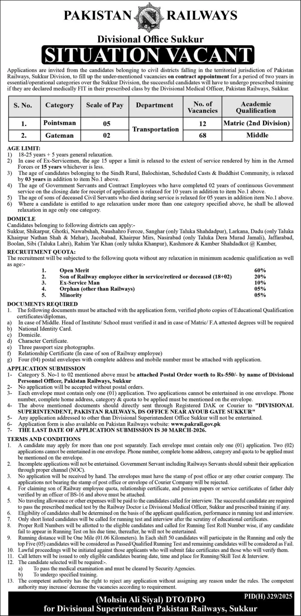 Pakistan Railways Sukkur Jobs 2026: Apply for 80+ Pointsman and Gateman Vacancies Pakistan Railways Sukkur Jobs 2026: Apply for 80+ Pointsman and Gateman Vacancies-1
