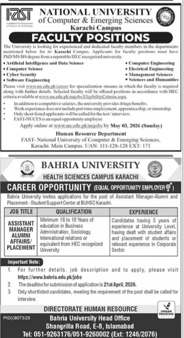 FAST-NUCES Faculty & Bahria University Staff Positions IMG_20260405_103445